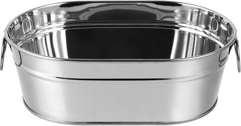 Alipis Stainless Steel Oval Ice Bucket,Beverage Tub Metal Drink Bucket Drink Chiller Buckets for Cocktail Bar Parties Outdoor (Silver) in Saudi Arabia