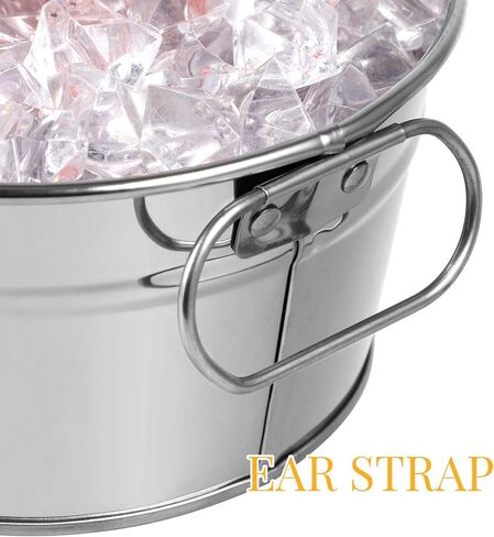 Alipis Stainless Steel Oval Ice Bucket,Beverage Tub Metal Drink Bucket Drink Chiller Buckets for Cocktail Bar Parties Outdoor (Silver) in Saudi Arabia