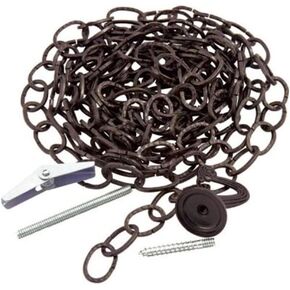 504065 1/8-inch x 3 ft. Lightweight Decorative Hammered Oval Chain with 45 lb. Safe Working Load, Black Finish, for Hanging Baskets, Planters, Light Fixtures, Chandeliers