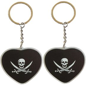 Pirate Jack Rackham Flag Keychain Jolly Roger Key Ring -2 Pack
