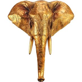 Design Toscano Good Fortune Golden Mandala Elephant Wall Sculpture