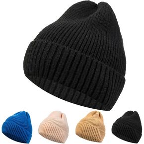 Beanie Hats for Women Men, Soft Alpaca Wool Warm Winter Caps Unisex Fashion Knit Cuffed Cap Ski Hat