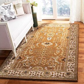 SAFAVIEH Classic Collection Accent Rug - 3' x 5', Gold & Beige, Handmade Traditional Oriental Wool, Ideal for High Traffic Areas in Entryway, Living Room, Bedroom (CL764A)
