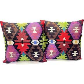 D&D Collection, Table Runner and Decorative Throw Pillow Cover Set, Tapestry Turkish Woven Special Fabric (3 pcs) - Ottoman Tulip