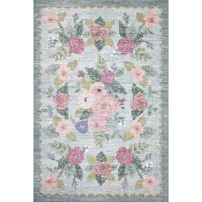 Loloi Rifle Paper Co. x Rosa Sky 3'-9" x 5'-6" Accent Rug