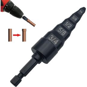 Azxhiralate HVAC Repair Tool, 5 in 1 Swage Tube Expander, Air Conditioner Copper Pipe Tube Expander Soft Copper Tubing Swaging Tool Repairing Set with 1/4, 3/8, 1/2, 5/8, 3/4 Bits