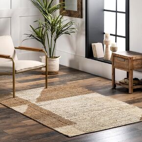 nuLOOM Katye Abstract Flatweave Jute Area Rug, 4x6, Natural