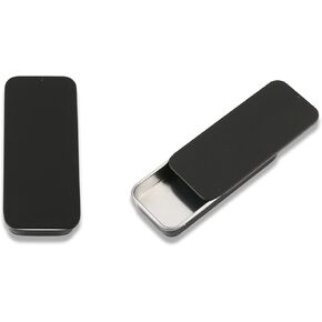 2Pcs Dental Floss Portable Case, Dental Floss Dispenser, Refillable Glide Floss Storage Container,Organizer Box for Portable Travel Flossing Solution(Black 95X45X14MM)