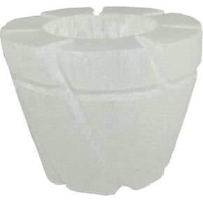 CircuitOffice Selenite Flower Pot Tealight Candle Holder, About 2.8" Across, 2.2" Tall, Charge and Cleanse Crystals