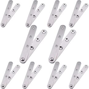 Gizhome 10 Pack 360 Degree Rotatable Door Pivot Hinges, Stainless Steel Drawer Window Door Fittings - 60 mm/2.36 in