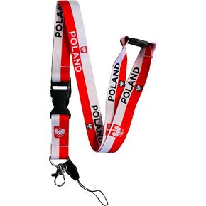 Polish /Poland Neck Lanyard / Keychain With Detachable Buckle Clip & safety Breakaway