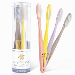 Long Head Toothbrush 4-Pack Designed by Dentist | Easy Plaque Remover | Huge Toothbrush for Adults | Tooth Brushes Set | Toothbrush Medium Hard | Smokers Toothbrush for Clean Teeth