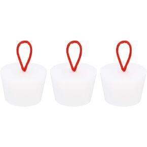 MECCANIXITY Silicone Rubber Tapered Plug 35 to 45mm Solid Bathtub Bungs Stopper with Handle for Test Tubes, Water Pipe, Drainage Hole, White 3 Pieces in Saudi Arabia