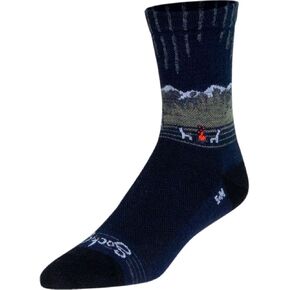 SockGuy Wool Crew 6in Wild Cycling/Running Socks (Wild - L/XL)