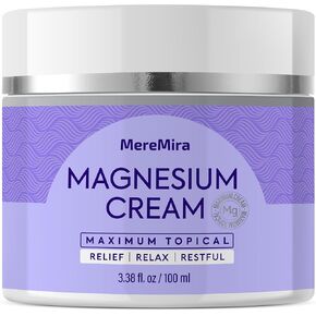 Magnesium Cream for Sleep & Muscle Relief: Topical Night Calming & Deep Relaxation - Restless Cramps Leg & Joint Care Lotion - Lavender 3.38 Fl. Oz.