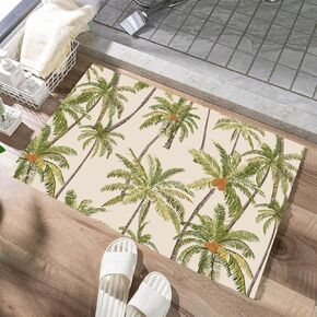 Vintage Tropical Palm Trees Bath Rug Non Slip Absorbent Mat,Bathroom Mat Soft Microfiber Memory Foam Mat for Bathtub Shower,Sink 20x32Inch