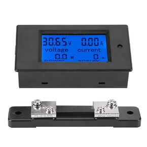 PZEM-051 LCD Display DC 6.5-100V Digital Electric Power Energy Voltage Current Meter Power Energy Battery Monitor Amperage Meter Gauge with Built-in Shunt(50A Shunt)