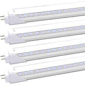 T8 T10 T12 2FT LED Light Tube - 8W LED Replacement for 24 inch Fluorescent Bulb, 20W Equivalent, 1120Lm, 5000K Daylight White, Ballast Bypass, Dual-End Powered, Frosted Cover (Pack of 4)