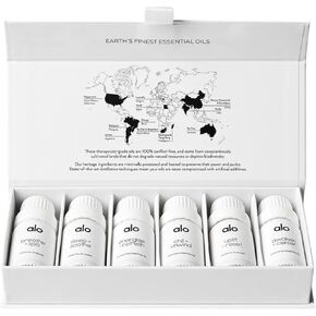 Alo Essential Oils Collection – Ultimate Aromatherapy Set with 6 Mood-Transforming Scents & Blend for Relaxation, Energy, and Focus (6 x 10mL)