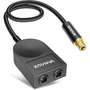 كابل صوت بصري من Toslink إلى Mini Toslink 24K كابلات ألياف بصرية رقمية S/PDIF مطلية بالذهب للمسرح المنزلي، وبار الصوت، وأجهزة التلفاز/مكبرات الصوت/أنظمة Hi-Fi (Mini Toslink إلى Toslink، 5 أقدام/1.5 متر)
