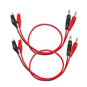 Test Lead of Banana Plugs to Alligator Clips 1-Meter(3.28ft) 16AWG Wire 5A/10A Electrical, Laboratory Electric Testing—Red& Black 2Sets