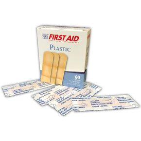 First Aid Brand Plastic Bandages 3/4"x3" 60/Box (60)