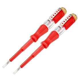 uxcell Voltage Tester AC 100-500V with 3mm Slotted Screwdriver with Clip for Circuit Test, Red, Pack of 5