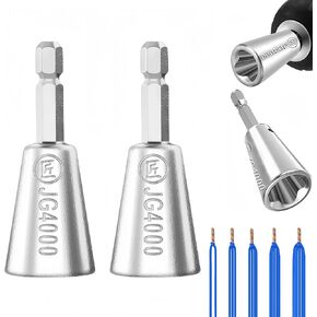 Wire Twister Tool for Drill, 2024 Upgrades Fast Wire Nut Twister for Drill Profession Electricians Tool, 6 MM Hex Shank Cable Wire Stripper for Power Drill 9-22 AWG (2)