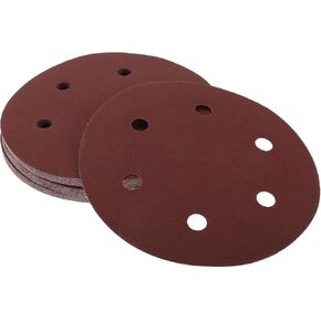 Sanding Discs, 9inch 6Hole 150 Grit Automotive Repair Round Hook and Loop Sandpaper White Paper Red, 30 Pcs