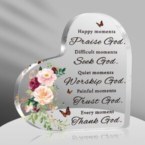 Christian Gifts for Women, Spiritual Gifts, Inspiration Religious Gifts for Mom Coworker Sister, Christian Decorative Signs Plaques (Thank God)