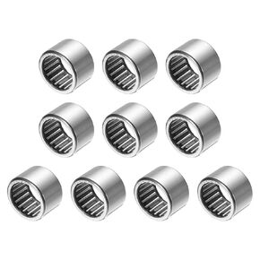uxcell 2 Pcs B-108 Needle Roller Bearings 5/8 x 13/16 x 1/2 inch Full Complement Drawn Cup, Open End, Chrome Steel Bearing