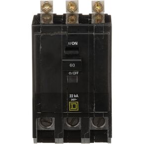 SCHNEIDER ELECTRIC Miniature 240-Volt 60-Amp QOB360VH Molded Case Circuit Breaker 600V 125A
