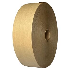 Reinforced Water Activated Gummed Kraft Paper Tape, for Heavy Duty Secure Packing Shipping,klick Industrial (3'' x 1000 Feet (1 Roll/Order)), Brown