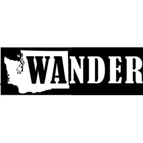Wander Washington State Decal Outdoor Explore | White | Made in USA by Stick This! | Sticker for Car or Truck Windows, Laptop, Water Bottle, Tablets etc. | 8" x 2.5" |