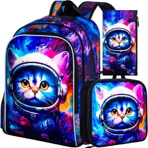 AGSDON 3PCS Backpacks for Girls, 16" Elementary Kids Cute Rabbit Backpack Preschool School Bookbags and Lunch Box