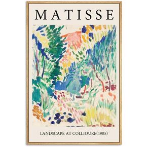LARAGE Claude Monet Framed Canvas Wall Art,Corner of The Garden at Montgeron Wall Decorations,Nature Landscape Wall Art Prints for Living Room Bedroom Wall Decor-12x16IN Natural Framed