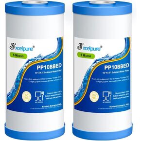 Whole house 10" x 4.5" (5 Micron） Sediment Water Filter Compatible with Culligan GE FXHTC, RFC-BBSA, W50PEHD, GXWH40L, GXWH35F, GNWH38S, Dupont WFHD13001, Pentek R50-BB（2 PACK）
