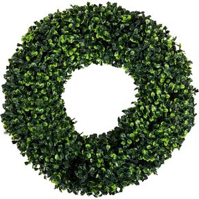 Boxwood Wreath - 16.5-Inch Round UV Resistant Artificial Spring, Summer, Fall, or Winter Wreath - Outdoor/Indoor Wreaths for Front Door by Pure Garden