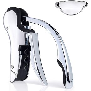 Stainless Steel Wine Opener Compact Vertical Corkscrew Wine Bottle Opener with Foil Cutter