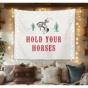 OXW Western Horse Tapestry Wall Hanging - Vintage Country Tapestry, Retro Aesthetic Cactus Wall Blanket Decor for Bedroom Living Room Dorm, 50x60 Inch in Kuwait