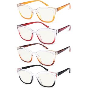 Eyekepper 4-Pack Progressive Multifocus Reading Glasses for Women Multifocal Readers Two Tone