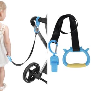 Stroller Leash Handle for Toddler - Compatible with Strollers, Wagons, Pushchairs and so on – Safety Leash Keeps Children Close on-The-go (Black)