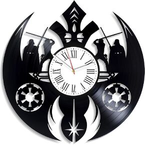 Star Wars Wall Clock Birthday Gifts Handmade Decor for Nursery Star Wars Movie Jedi Wall Decor Star Wars Vintage Vinyl Record Clock Large The Death Star Art Unique Decoration