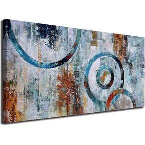 Arjun Brooklyn Bridge Wall Art Modern New York City Abstract Canvas Cityscape Painting Large Size Framed, Colorful NYC Skyline Textured Picture for Living Room Bedroom Home Office Wall Decor, 40"x20"