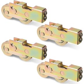 Lounsweer 4 Pieces Sliding Door Rollers Replacement 1-1/4 Inch Patio Door Roller Steel Ball Bearing Tandem Wheels for Sliding Glass Door Screen Door Sliding Door Hardware for Window Gate Closet