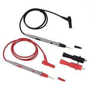 ASHATA Ultra Sharp Multimeter Probe 1000V 20A Gold Plated Probe Leads with Pliers,Test Banana Plug Stackable to Clip