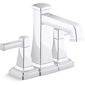 Kohler K-27398-4-CP Riff Centerset bathroom sink faucet, 1.2 gpm, Polished Chrome