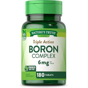 Nature's Truth Triple Action Boron Complex | 6mg | 180 Count | Non-GMO & Gluten Free Mineral Support