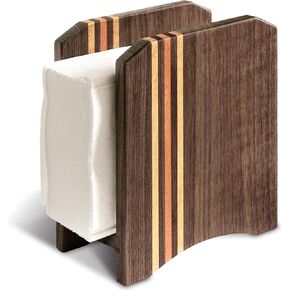 حامل مناديل خشبي للطاولة - حامل مناديل المزرعة للمناديل الورقية، موزع مناديل خشب الجوز للمنزل، حامل مناديل ريفي منتصب للمطبخ وغرفة الطعام والمطعم in Kuwait