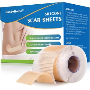 Silicone Scar Sheets, Medical Grade Silicone Scar Tape(1.6"x 60" Roll-1.5M), Reusable Scar Removal Strips for Surgical Scars, C-Section, Keloid, Tummy Tuck, Burn, Acne, Surgery Scars Treatment